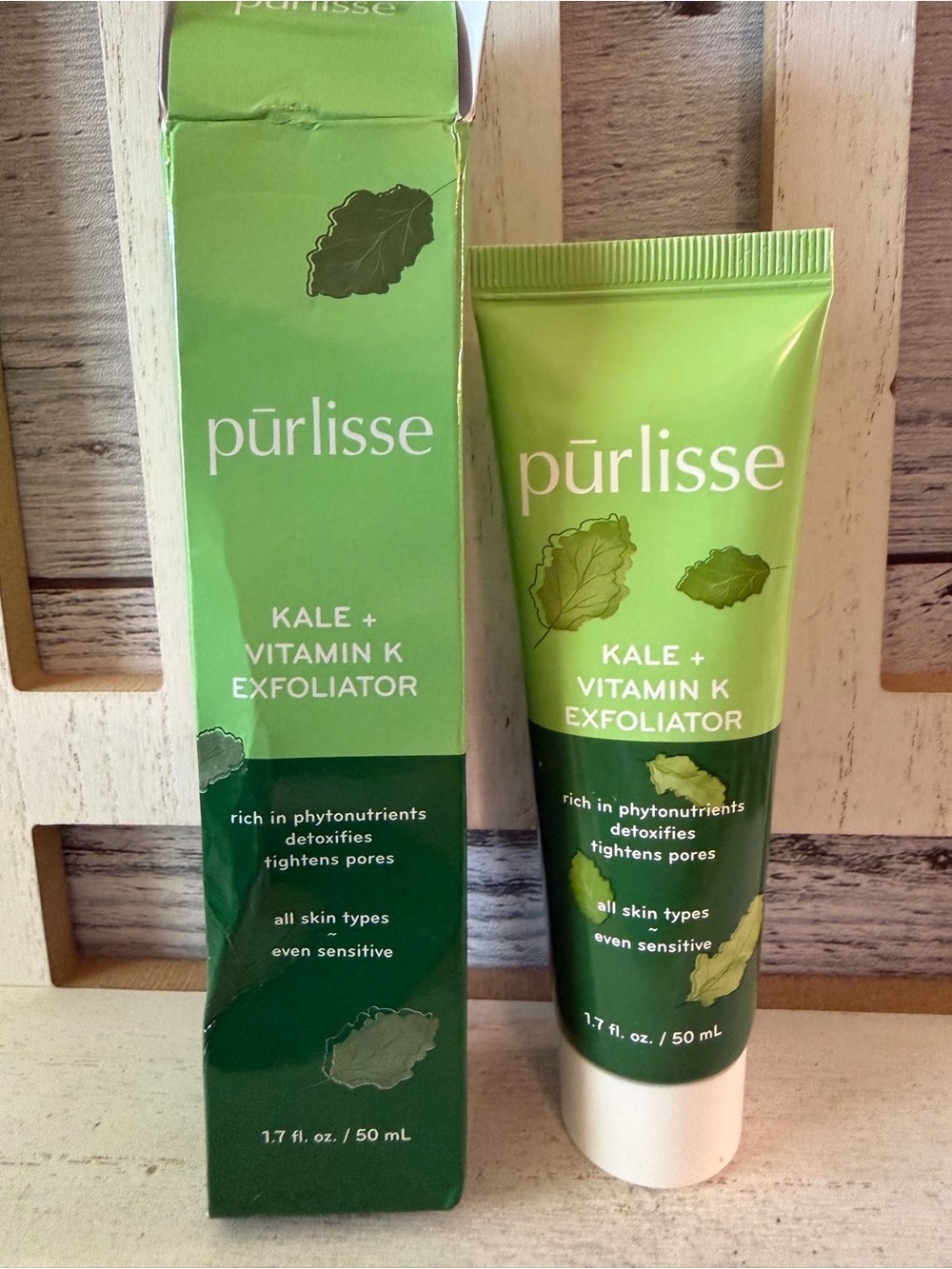Purlisse Kale + Vitamin K Exfoliator 1.7 Fl Oz / 50 mL NIB All Skin Types Scrub